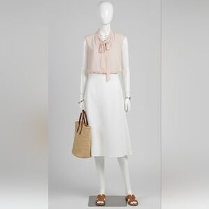 Casual corner Annex peach tie front Silk top